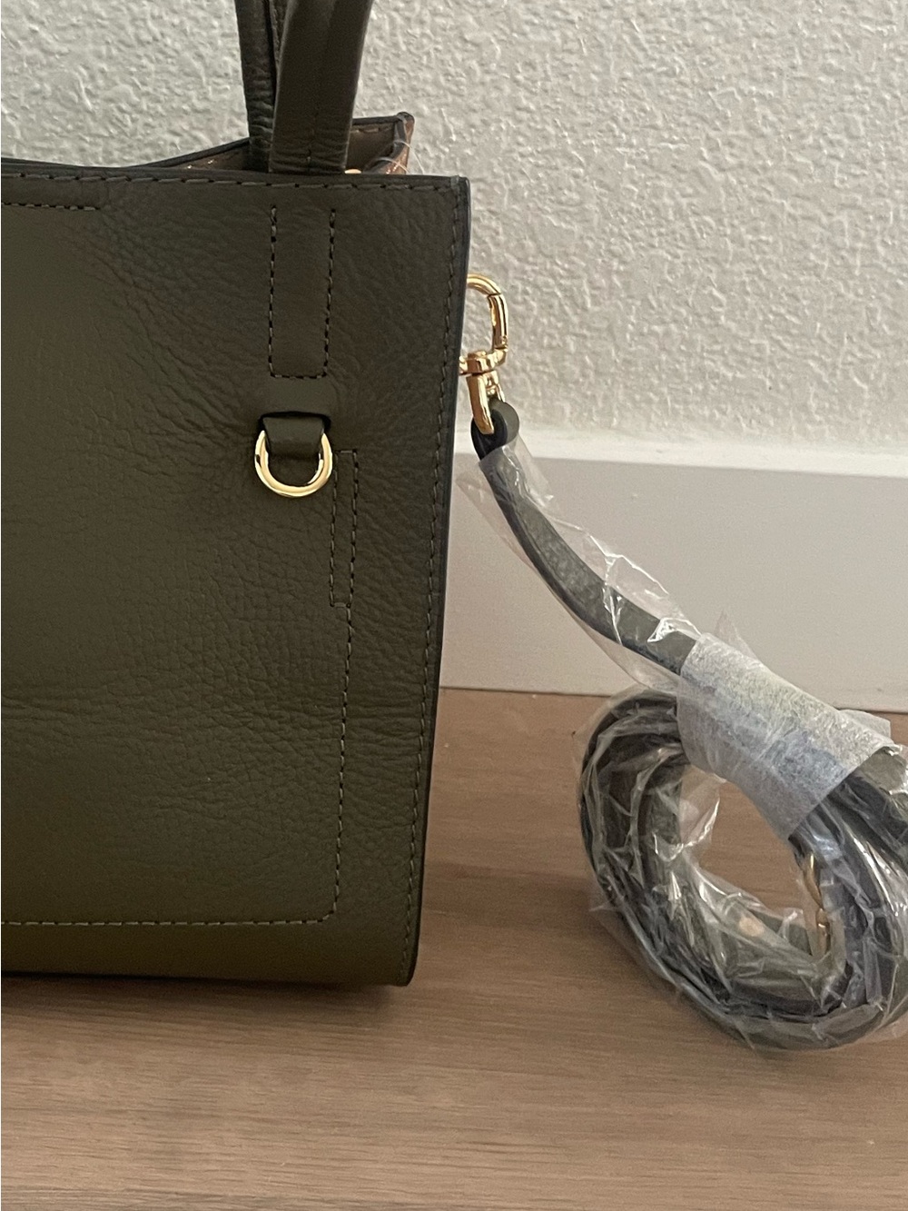 Banana Republic Olive Green Leather Tote Handbag